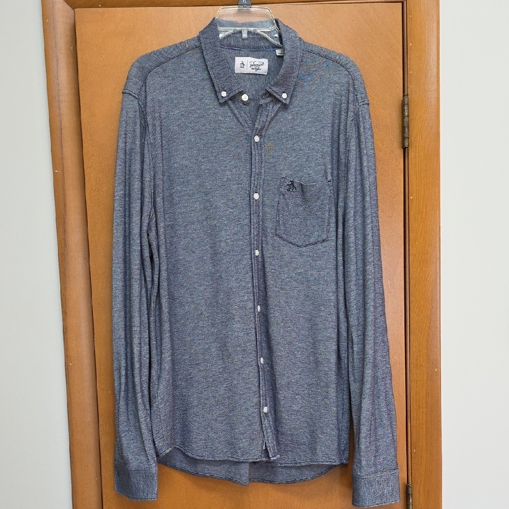 Original Penguin Men's Dark Gray Button Down Shirt